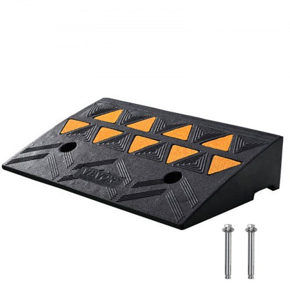 Gummikantramp 10,6 cm hög trottoarkantramp, 28,5 cm bredd och 46,5 cm längd, uppfartsramp för trottoarkanter, 15 ton kraftig gummiramp för gaffeltruckar, lastbilar, bussar, bilar, rullstolar, cyklar