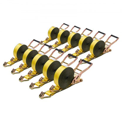 Ratchet Straps, 50.8 mm x 9.1 m, Heavy Duty Tie Down Straps with Double J Hook, 4536 kg Break Strength, Tie Down Ratcheting for Moving, Trailers, Motorcycles, Kayaks, Car Roof, 10 Pack