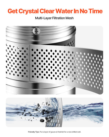 Dränkbar djupbrunnspump, 750 W uteffekt, 230 V, 100 l/min flöde, 75 m (246 fot) tryckhöjd, med 20 m (65,62 fot) sladd, vattenpump i rostfritt stål, för industriell bevattning och hemmabruk, IP68 vattentät klass