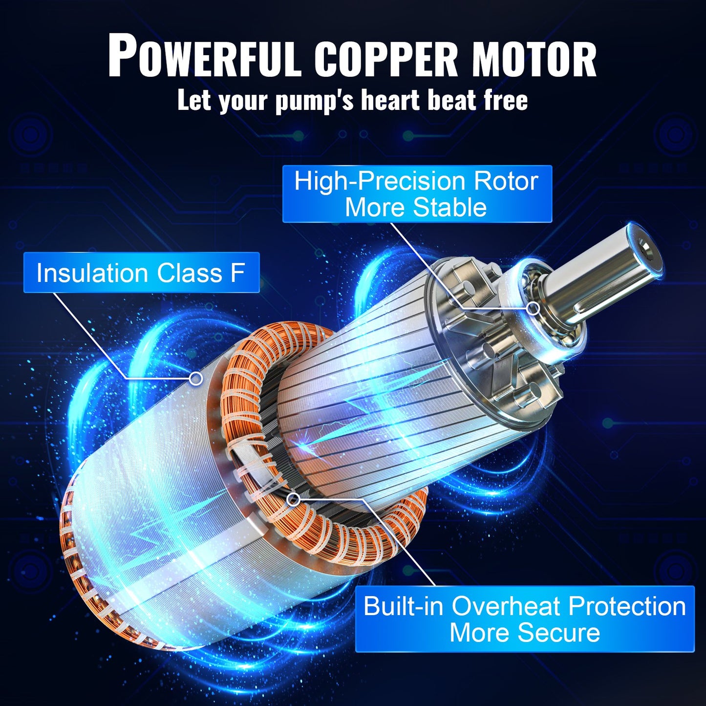 Dränkbar djupbrunnspump, 750W 230V/50Hz, 105L/min 62 m huvud, sandbeständig <5%, 20 m elkabel, 8,9 cm vattenpumpar i rostfritt stål för industri, bevattning och hemmabruk, IP68 vattentät