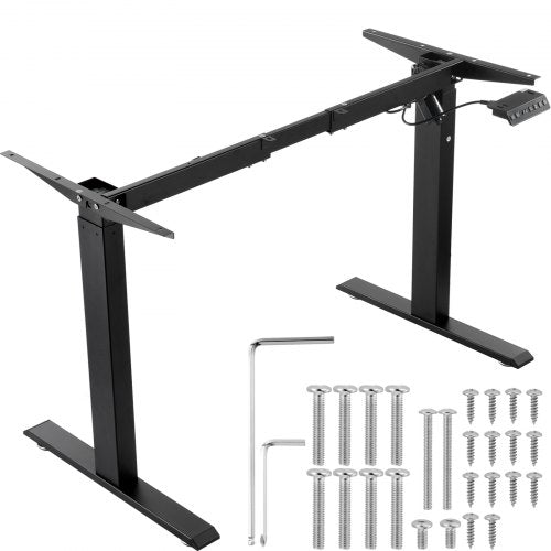 Standing Desk Frame, Adjustable 70-117 cm Height & 95-158 cm Length Electric Stand Up Computer Desk Legs, Ergonomic DIY Workstation Base for Home and Office (Black Frame Only)