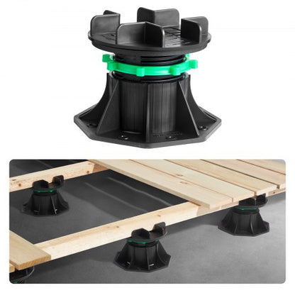 Däckblock 8 st, 997,90 kg lastkapacitet, däckstöd, plastpiedestal, höjbar 90–118 mm, höjdjusterbar bodfundament för trä, betong, metall