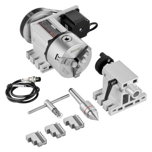 Delningshuvud, K11-100 mm 3-käftschuck, CNC-fräsmaskin Rotationsaxel 4:e axel A-axel indexeringshuvud, 66 mm (2,6 tum)/65 mm centrumhöjd MK2-dubbdocka 6:1 utväxling, universal för gravyr
