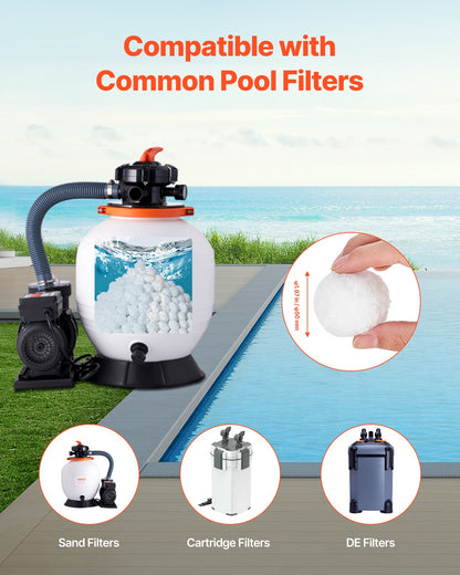 Pool Filter Balls for Sand Filter, 2 kg/4.6 lbs, Filter Balls Replace Pool Filter Sand, Reusable Polyester Fiber Filter Media Balls with Wash Bag, for Swimming Pool Above Ground Pool Aquarium Tank