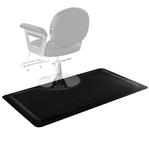 Salon Mat for Hair Stylist, 1525 x 910 mm Rectangle Salon Chair Mat Anti Fatigue, 13mm Thickened PVC + NBR Barber Shop Floor Mat with Round Cut Out, Anti-Trip Beveled Edges & Non-slip Bottom
