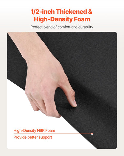 Salon Mat for Hair Stylist, 1525 x 910 mm Rectangle Salon Chair Mat Anti Fatigue, 13mm Thickened PVC + NBR Barber Shop Floor Mat with Round Cut Out, Anti-Trip Beveled Edges & Non-slip Bottom