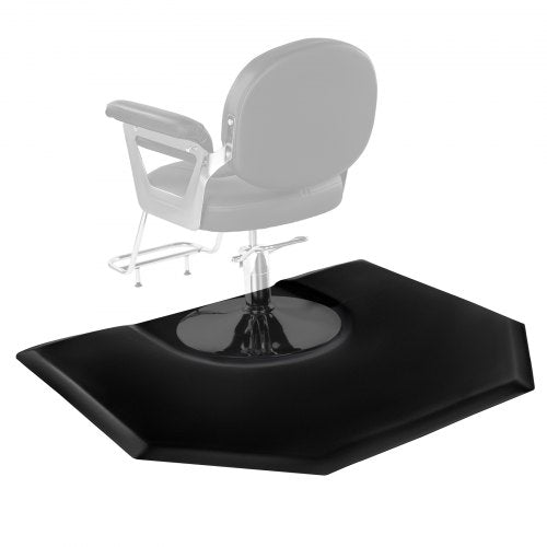 Salongsmatta för hårstylist, 1225 x 1505 mm hexagonmatta för salongsstolar, anti-trötthetsmatta, 25 mm förtjockad golvmatta för barbershop med runda urskärningar, lättrengjord PVC-yta och snubbelsäkra, avfasade kanter