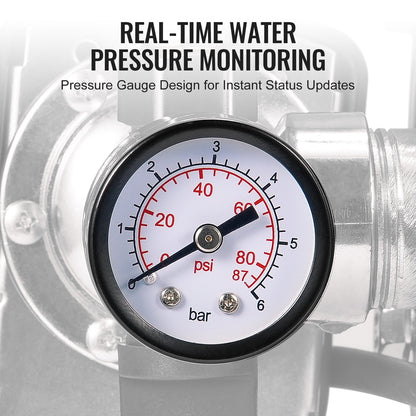745 W (1 hk) brunnspump med trycktank, 63 l/min (1000 GPH), automatisk bevattningsvattenboosterpump med 50 m (164 ft) lyfthöjd 1,4/2,8 bar (20/40 PSI) tryckbrytare, termoplastiskt pumphuvud för trädgårdsgräsmatta