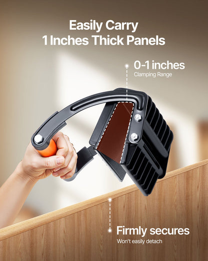 Plywoodbärare, 90,7 kg kapacitet med en klämma, 2-pack justerbara gipsbärverktyg för 0-25,4 mm tjocka skivor, Plywoodbärare med halkfria grepp för plastskivor, Plywood, Gips