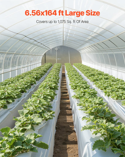 8 mil plastfolie, 6,5 x 164 fot ångspärr för krypgrund, kraftig trädgårdsfolie i rulle, mångsidig konstruktionsplast, målarpresenning för gårdsbruk, grå plastförsörjning