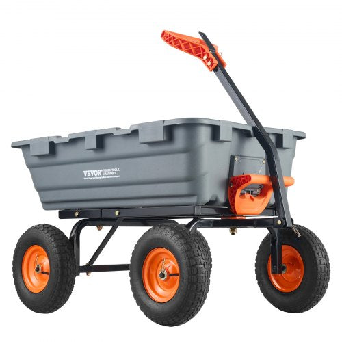 Poly Garden Dump Cart Robusta trädgårdsvagnar och vagnar 6,48 kubikfot/183,4 l 1200 lbs/544,3 kg