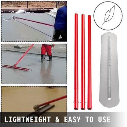 Bull Float Betongflott 1200x200mm Betongverktygsflott Justerbart handtag och fäste, betongflott med handtag Längd: 3 x 1,8m