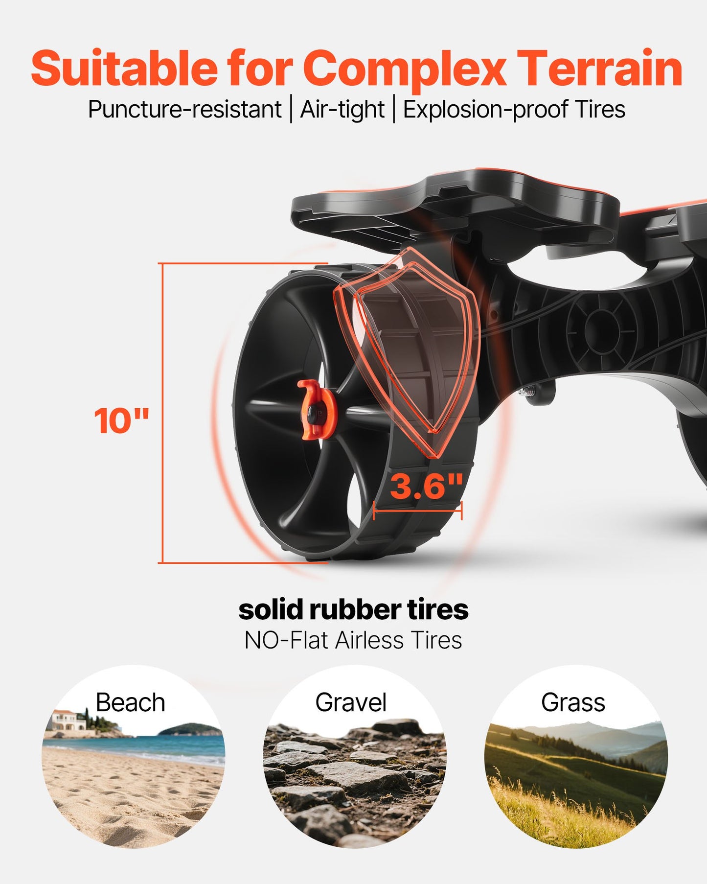 Kajakvagn, 136,1 kg lastkapacitet, hopfällbar kajakvagn med 25,4 cm massiva gummidäck och 1 spärrrem, paddelbrädevagn för att bära kajaker, kanoter, paddelbrädor, flytmattor, Jon Boats