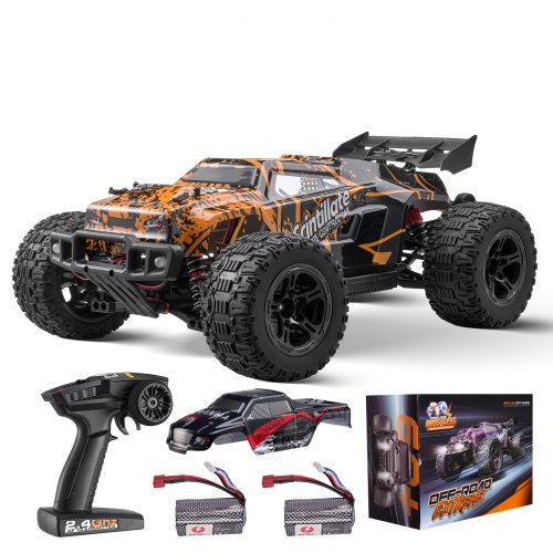 Fjärrstyrd bil, skala 1:10, RC-bil för barn, terränggående fyrhjulsdrift med 45° ratt och justerbar hastighet, 50 km/h höghastighets hobby-racerbilleksak, perfekt present för barn från 8 år, IPX4