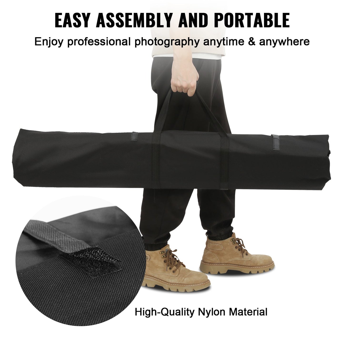 365.7 x 304.8 cm Heavy Duty Backdrop Stand, Height Adjustable Photography Backdrop Stand, Background Support System with 6 Clamps and A Carry Bag, for Party, Wedding, Display, Photo