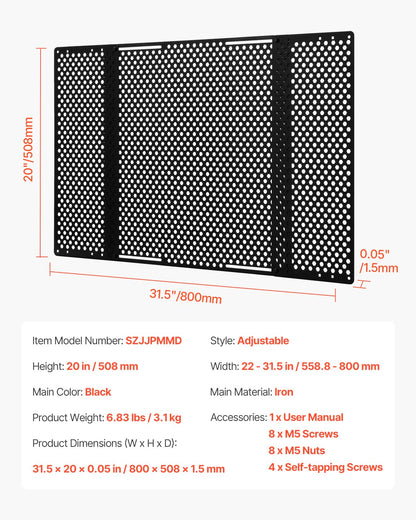 Skydd för husbilsdörr, justerbar från 558,8–800 mm, justerbart dörrgaller, enkel att installera, förstärkta, andningsbara bikakehål, järnskydd för husdjur, svart