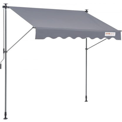 Manuell infällbar markis, 78" utomhus infällbar uteplatsmarkis solskydd, justerbar uteplatsdörrfönstermarkis med 39" solskyddsgardin för bakgård, trädgård, balkong