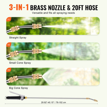 ATV-punktspruta, 60 l ATV/UTV-spridare med munstycke, 12 V pumpad ogrässpruta med vattentank, flödeshastighet på 1,9 GPM, justerbar 0-72 PSI, 20 fots slang, vit