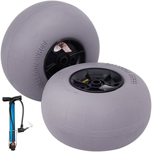 Strandballonghjul, 33 cm reservdäck för sand, TPU-vagnsdäck för kajakvagn, kanotvagn och barnvagn med gratis luftpump, 2-pack
