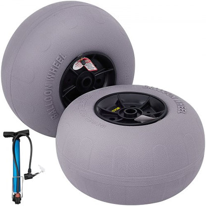Strandballonghjul, 33 cm reservdäck för sand, TPU-vagnsdäck för kajakvagn, kanotvagn och barnvagn med gratis luftpump, 2-pack