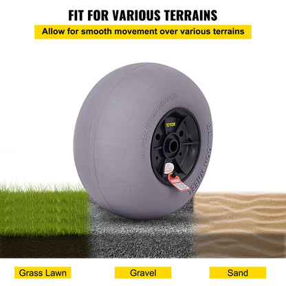 Strandballonghjul, 33 cm reservdäck för sand, TPU-vagnsdäck för kajakvagn, kanotvagn och barnvagn med gratis luftpump, 2-pack