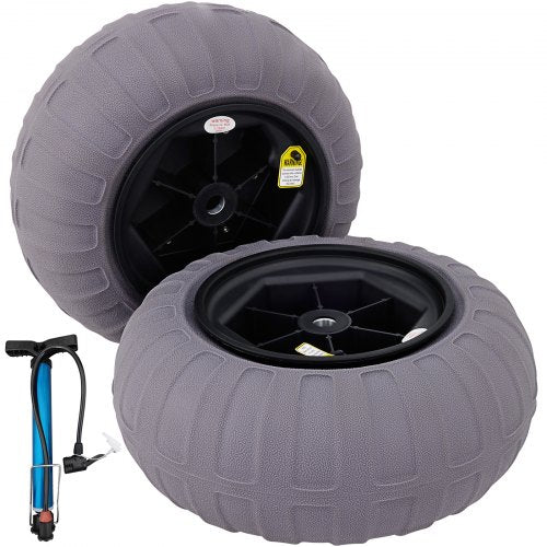Strandballonghjul, 16" reservdäck för sand, TPU-vagnsdäck för kajakvagn, kanotvagn och buggy med gratis luftpump, 2-pack