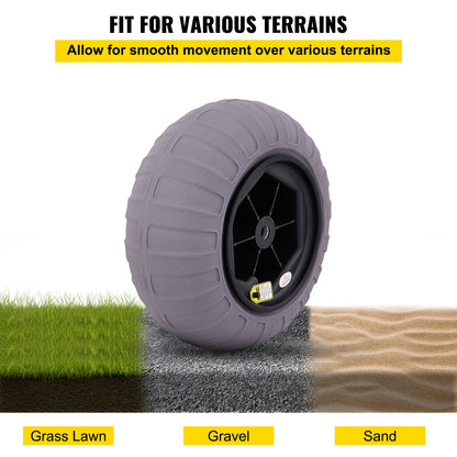 Strandballonghjul, 16" reservdäck för sand, TPU-vagnsdäck för kajakvagn, kanotvagn och buggy med gratis luftpump, 2-pack