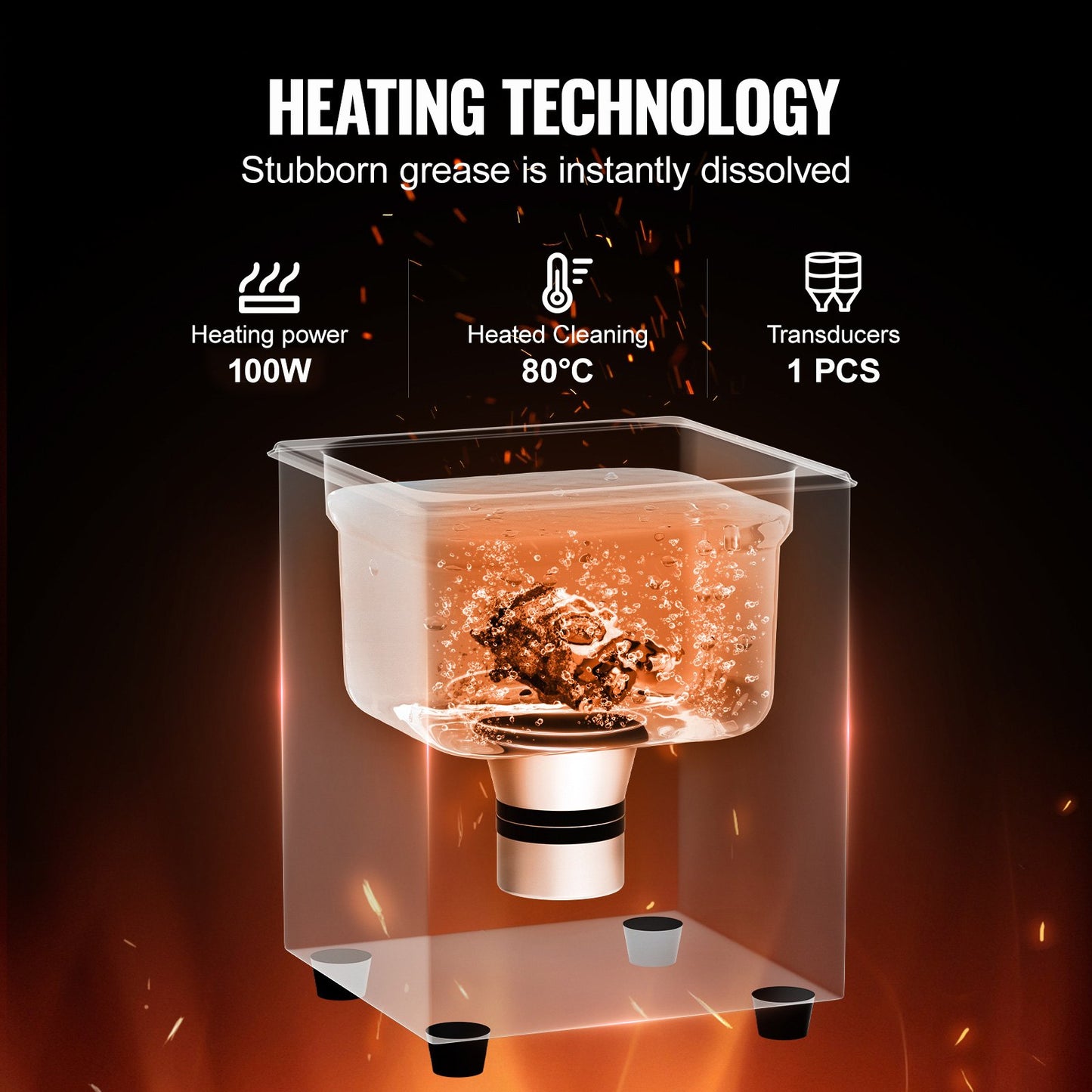 Ultraljudsrengöring, 1,3 l professionell 50 W rengöringsmaskin med timer och värmare, 40 kHz digital ultraljudsrengöring med korg för ur, glasögon, smyckeshållare, industriella delar, verktyg