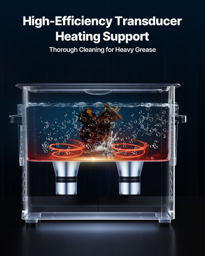 6L ultraljudsrengöring, professionell ultraljudsrengöringsmaskin med rengöringskorg och digital display, 120W rostfritt stål 40kHz rengöringsmaskin för klockor, rakhyvlar, smycken, mynt och mer