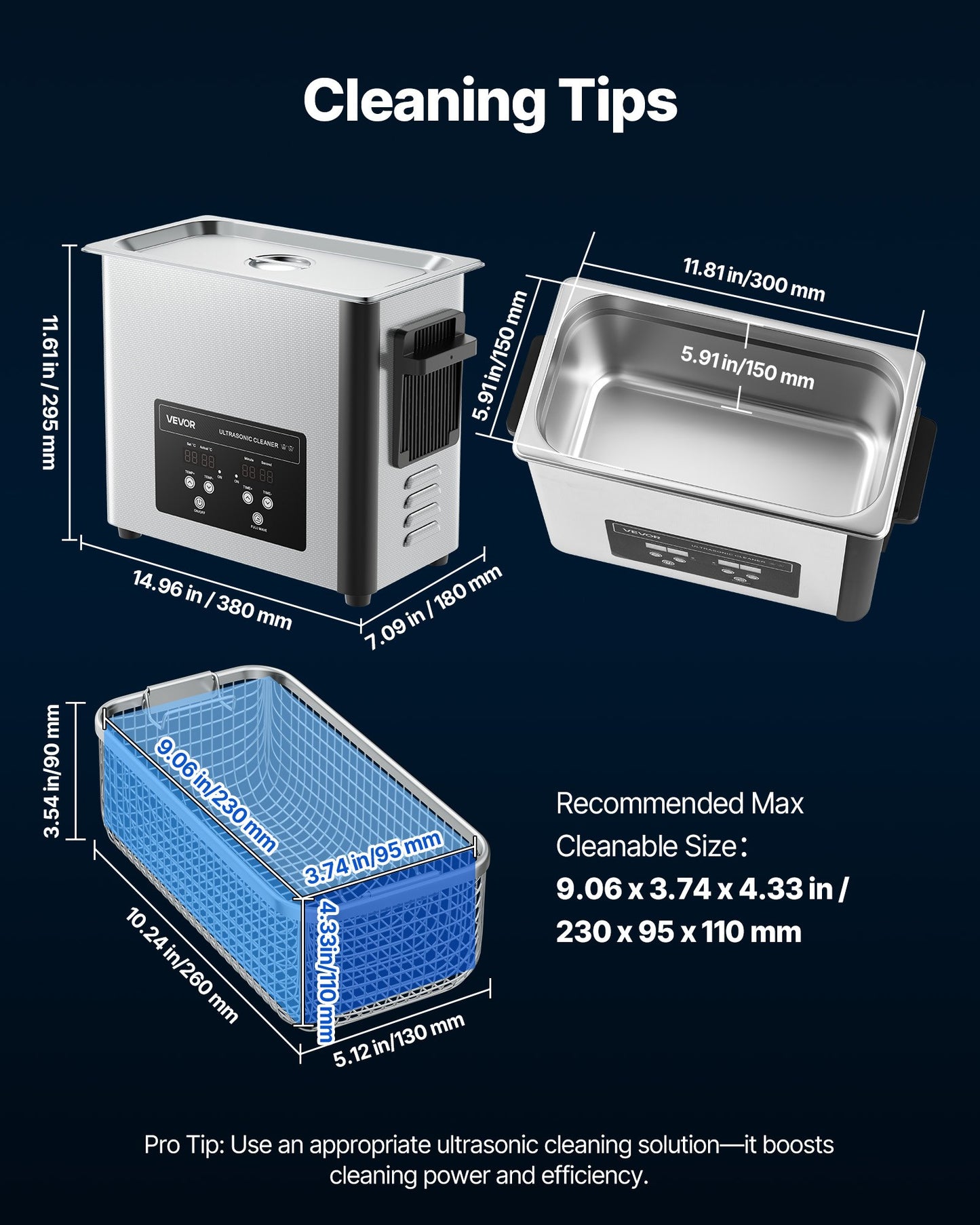 6L ultraljudsrengöring, professionell ultraljudsrengöringsmaskin med rengöringskorg och digital display, 120W rostfritt stål 40kHz rengöringsmaskin för klockor, rakhyvlar, smycken, mynt och mer