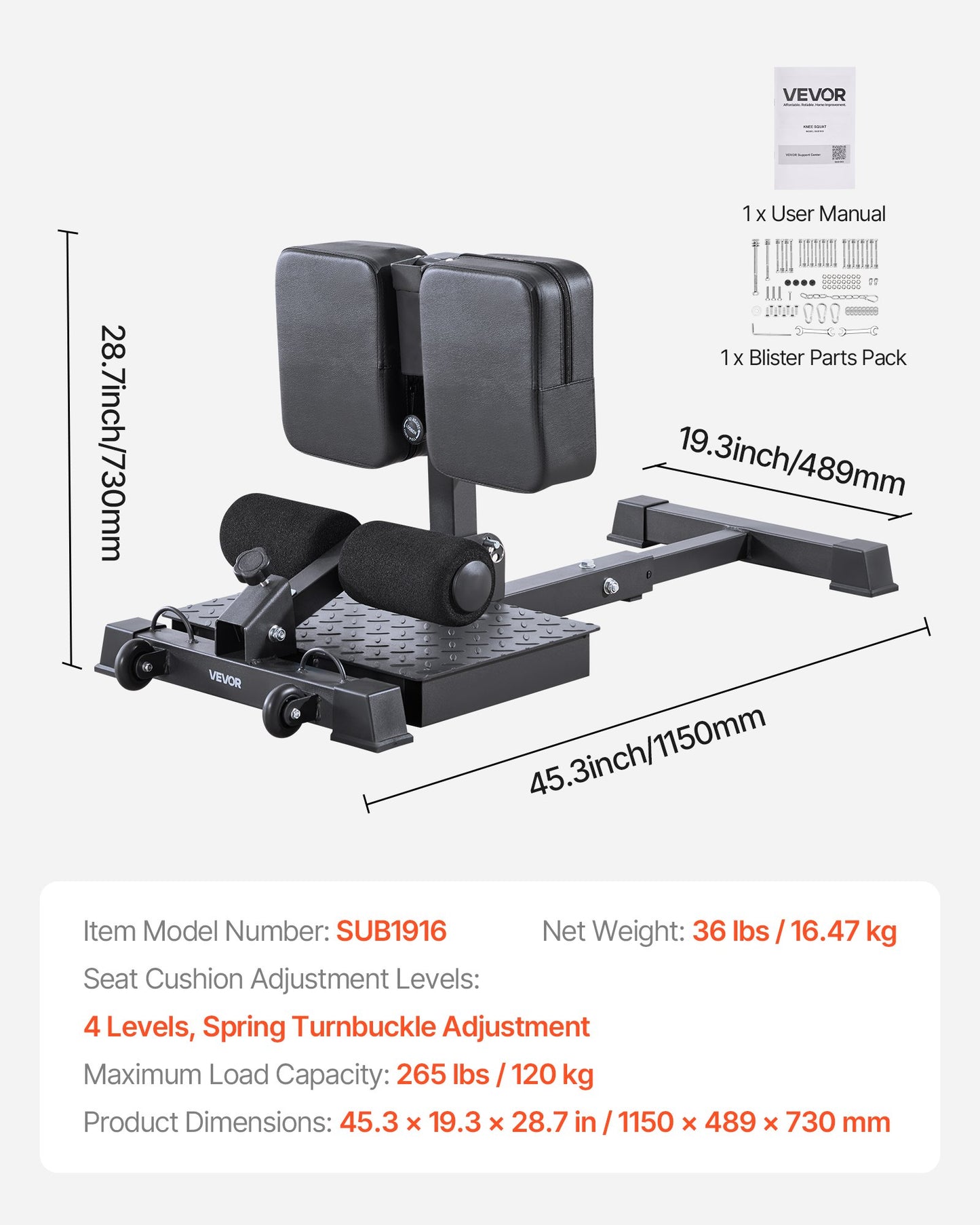 Sissy Squat Machine, Multifunktionell Djup Sissy Squat Bänk för Benmuskelträning, Enkel Uppställning &amp; Hopfällbar Core Midja &amp; Glute Träningsutrustning, Benträningsmaskin för Hemmagym, Svart