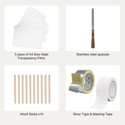Screentryckssats, 2 delar aluminiumramar för silkscreentryck, 8x10/10x14 tum, 110-tums nät, 2 tejper och screentrycksskrapor och transparentfilm för t-shirts, gör-det-själv-tryck