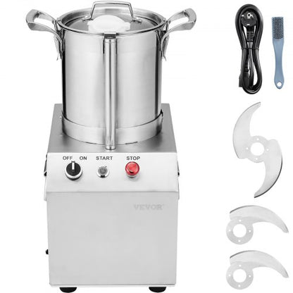 Matberedare och grönsakshackare, 4L matberedare i rostfritt stål av livsmedelskvalitet med 2 extra S-kurvade blad, perfekt för att hacka grönsaker, frukt, spannmål, nötter