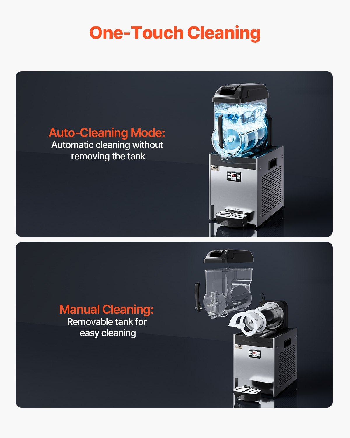 Kommersiell slushmaskin, 12 liters maskin för frysta drycker med en tank, 48 koppar rostfritt stål, smoothiemaskin för frysta drycker, slushmaskin för hemmafester, restauranger, caféer och barer