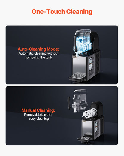 Kommersiell slushmaskin, 4L fryst dryckesmaskin med en tank, 16 koppar rostfritt stål margarita smoothie fryst dryckesmaskin, slushmaskin för hemmafester restauranger caféer barer