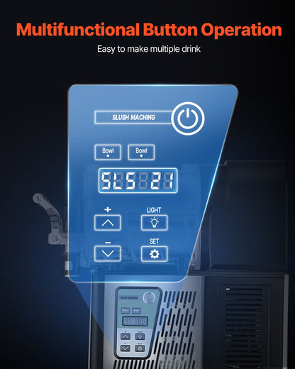 Kommersiell slushymaskin, 3Lx2 dubbeltanksmaskin för frysta drycker, 24 koppar rostfritt stål Margarita Smoothie-maskin för frysta drycker, slushmaskin för hemmafester, restauranger, caféer och barer