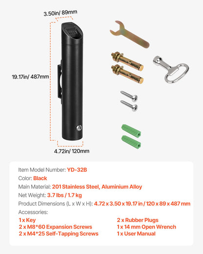 Fimpbehållare för cigarett, cylinderformad cigarettfimpbehållare i rostfritt stål, väggmonterad och väderbeständig utomhusavfallsbehållare för cigarettfimpar för trädgård, kontor, restaurang, hotell, bar, svart