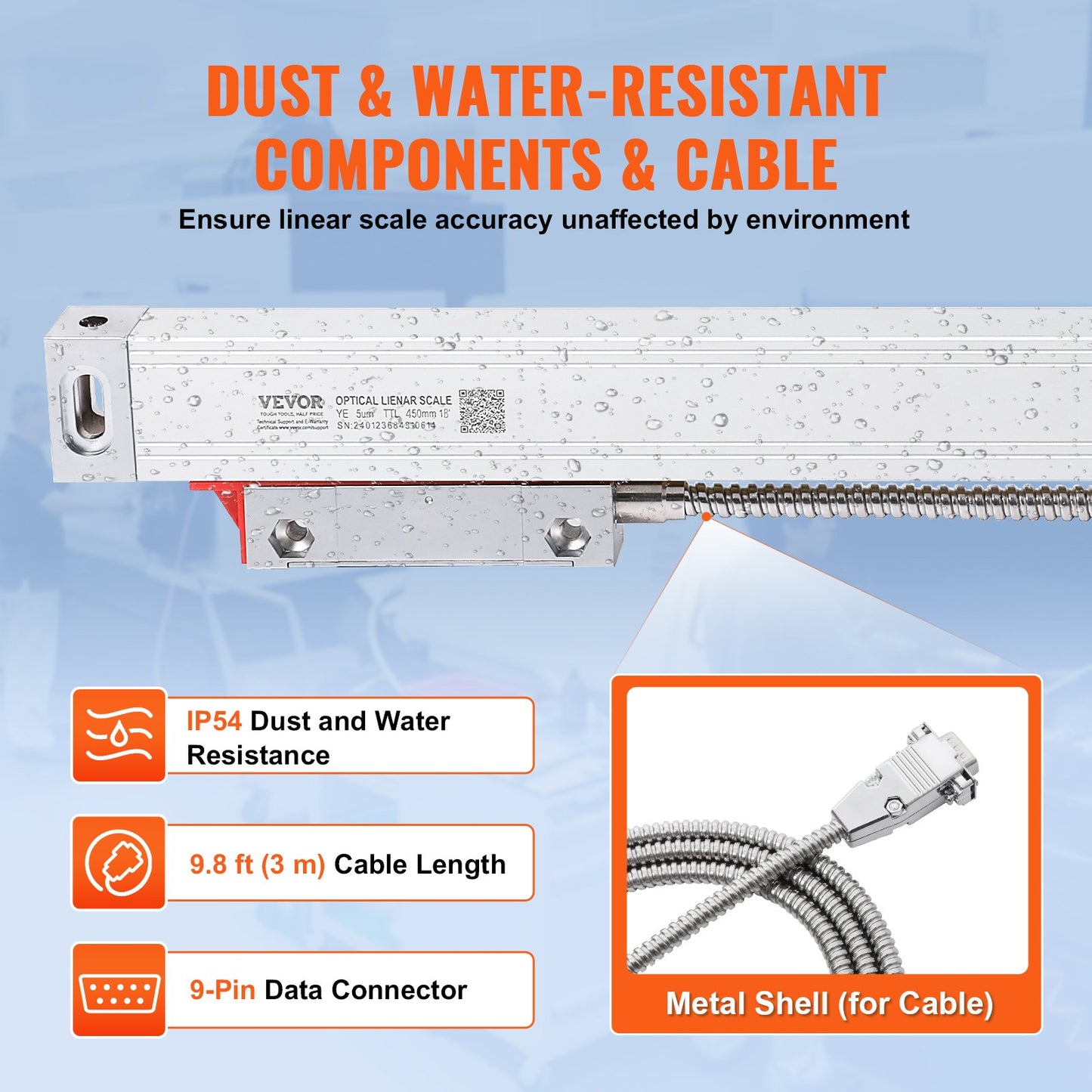 Digital avläsning 40,64 cm och 45,72 cm och 96,52 cm linjär skala 3-axlig DRO-displaykit