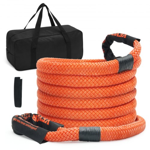 7/8" (2,2 cm) x 20'/6,1 m kinetisk bärgningslina 30 580 lbs/13 876,4 kg, kraftig terrängrem, extremt slitstark 30 % elastisk energirem för jeep bil lastbil ATV UTV SUV traktor