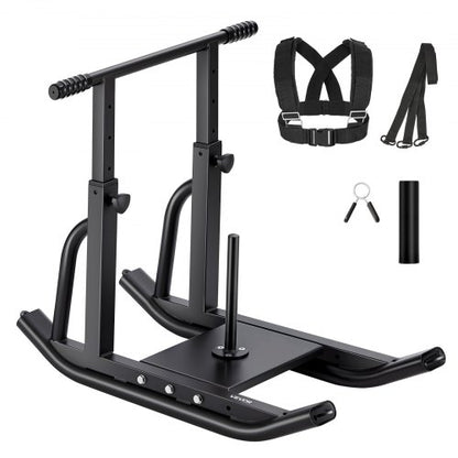 Viktsläde, Stålkraftsläde, Fitnessträningsslädar för atletisk träning, hastighetsförbättring, Träningsutrustning med justerbart höjdhandtag, Kompatibel med 25/51 mm viktskivor, Svart