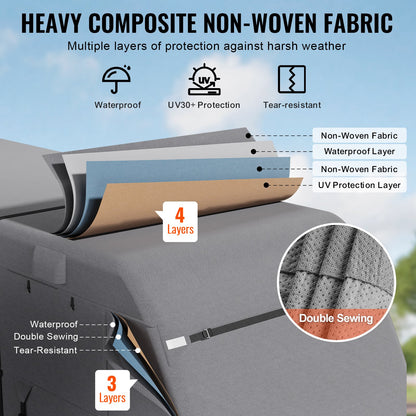 Husvagnsöverdrag 548,6-609,6 cm klass A husbilsöverdrag i non-woven tyg