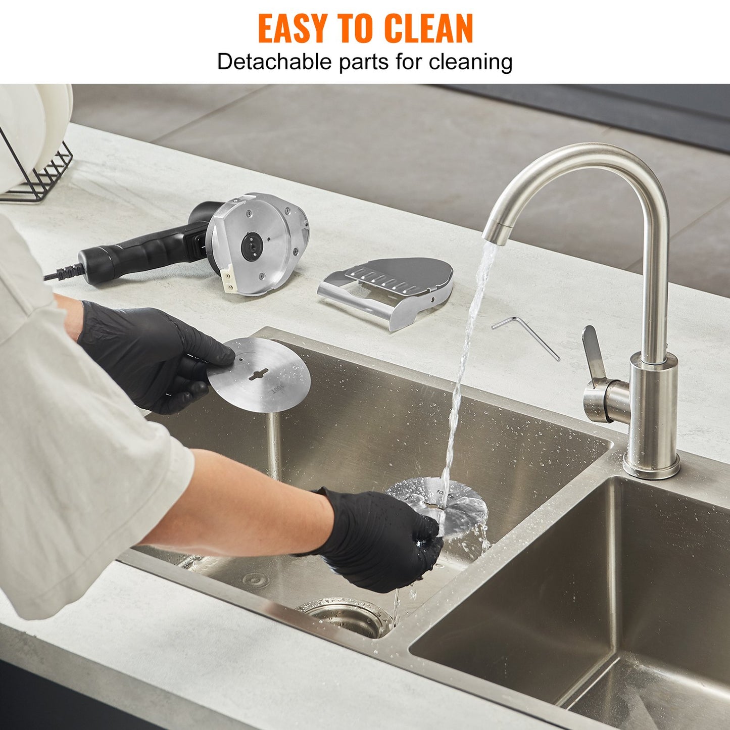 Elektrisk shawarmakniv, 80W professionell turkisk kebabkniv, kommersiell gyroskärare i rostfritt stål, dönerkebabköttskärare med 2 blad, Φ4"/100 mm bladdiameter, 0-8 mm justerbar tjocklek