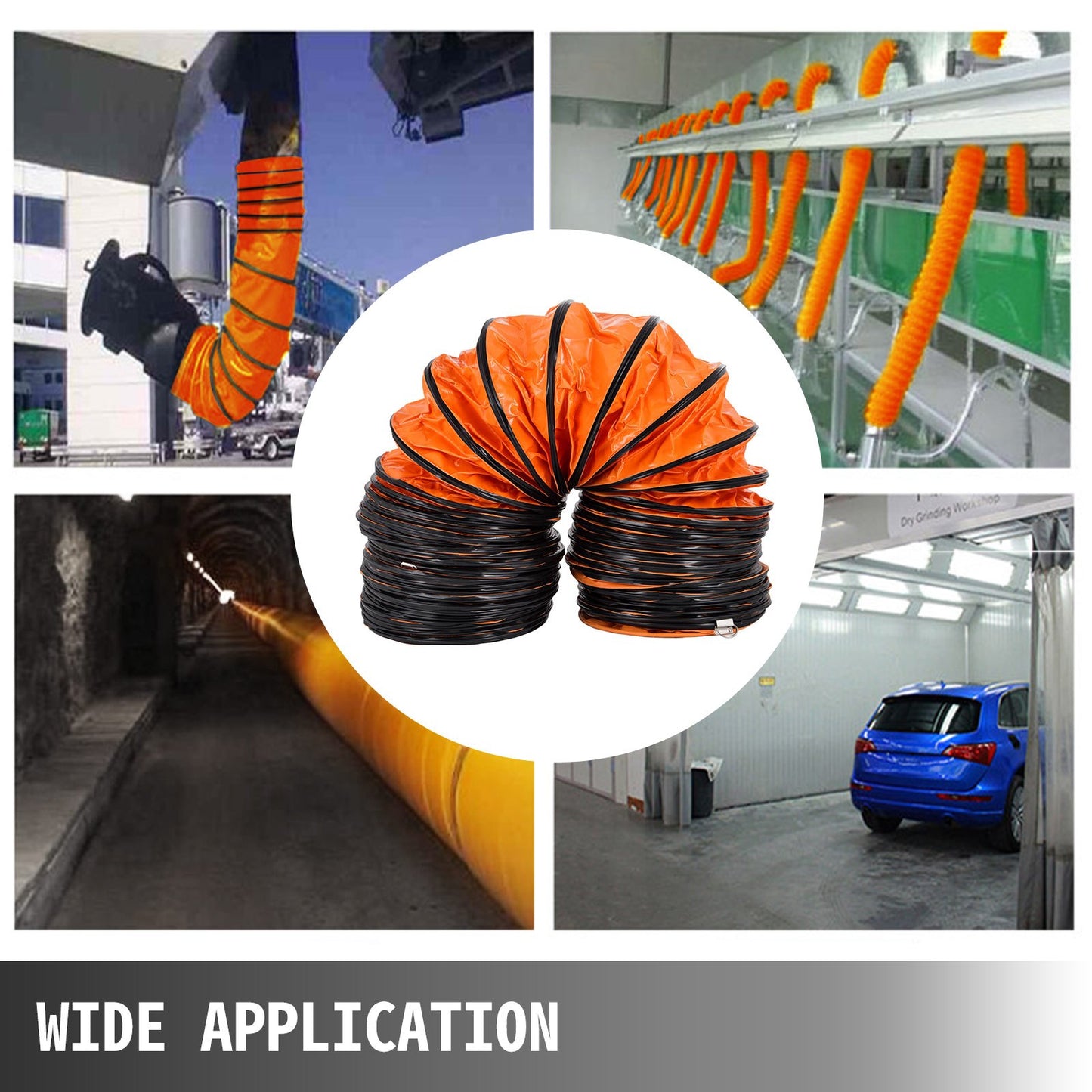 5 m PVC-slang för flexibel kanal med 300 mm/12 tums diameter, frånluftsfläkt, flexibel kanal, 30 cm flexibel kanal, flexibel ventilationskanal, flexibel kanal, 16