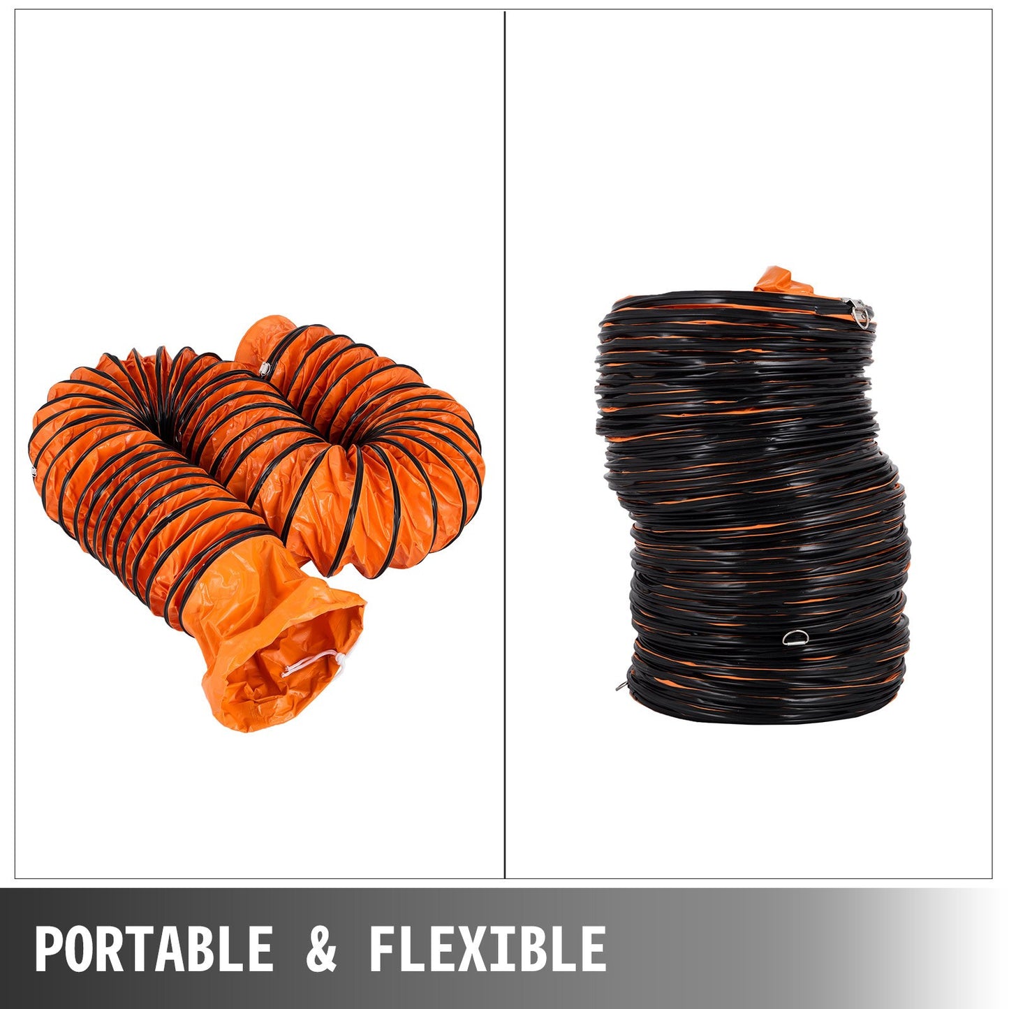 10 m/32 fot PVC flexibel kanalslang för 300 mm/12 tum diameter, frånluftsfläkt, PVC-kanaler