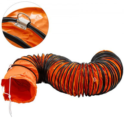 25FT PVC Flexibel Kanal, PVC Flexibel Kanalslang Industriell Bärbar Ventilator Utsugsslang Kraftig För 10-tums Frånluftsfläkt