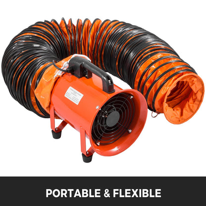25FT PVC Flexibel Kanal, PVC Flexibel Kanalslang Industriell Bärbar Ventilator Utsugsslang Kraftig För 10-tums Frånluftsfläkt