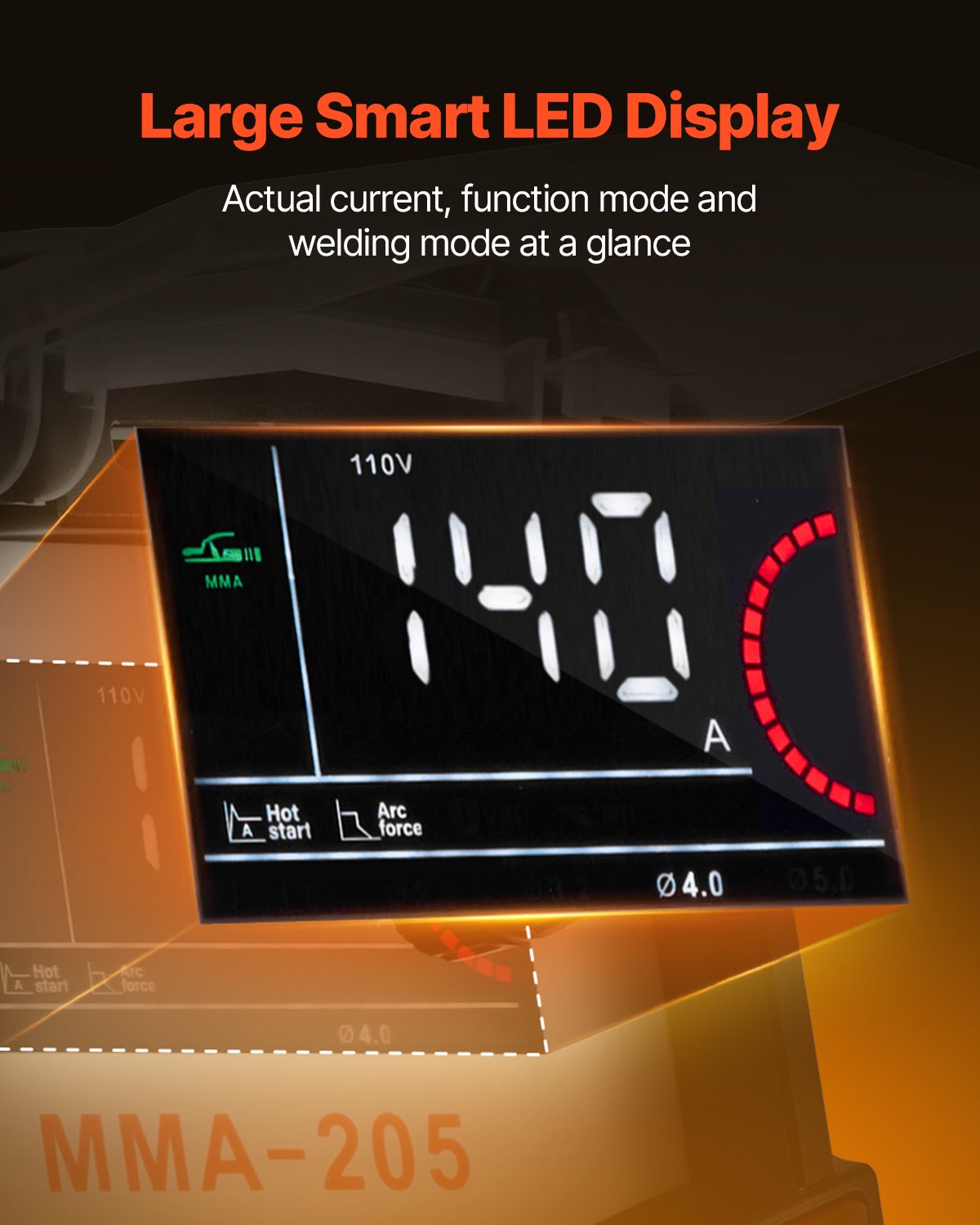MMA-svets, 205A 2-i-1 MMA Lift TIG-svetsmaskin, IGBT-inverterportabel svetsmaskin med digital display, varmstartsargkraft, anti-stick (lyftbrännare ingår ej)