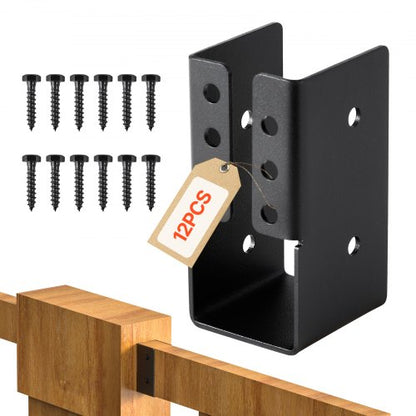 Dold bjälklagsupphängning, 2x4 tums utomhusfäste med dold fläns och skruvar, lätta bjälklagsupphängningar i stål för 1,93 x 3,62 tum / 49 x 92 mm balk, gunga, staket, trärutschkanor, 12 st