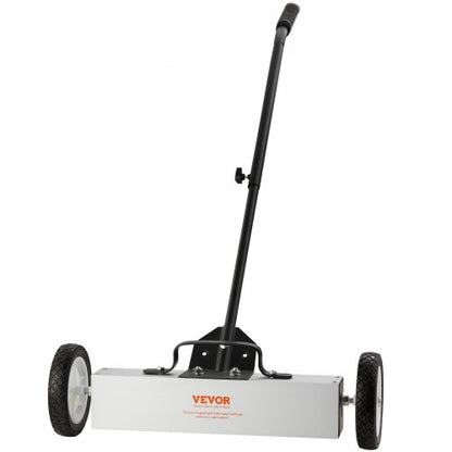 20,4 kg rullande magnetisk sopmaskin med hjul, magnetisk uppsamlingssopmaskin med tryckfunktion, 18-tums stor magnetisk uppsamlingssopmaskin, magnet med teleskophandtag, enkel rengöring av verkstads- och garageyard