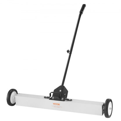 24,9 kg rullande magnetisk sopmaskin med hjul, magnetisk uppsamlingssopmaskin med tryckfunktion, 24-tums stor magnetisk uppsamlingssopmaskin med teleskophandtag, enkel rengöring av verkstad, garage och gårdsplan